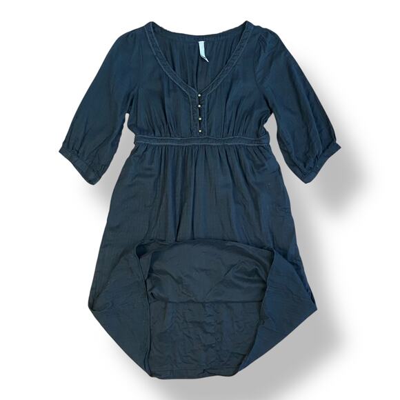 Old Navy Black Cotton Dress Women’s Small Empire Waist Knee Length Pockets - Picture 7 of 11